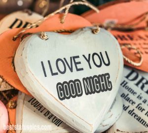 Good night I love you photo with heart