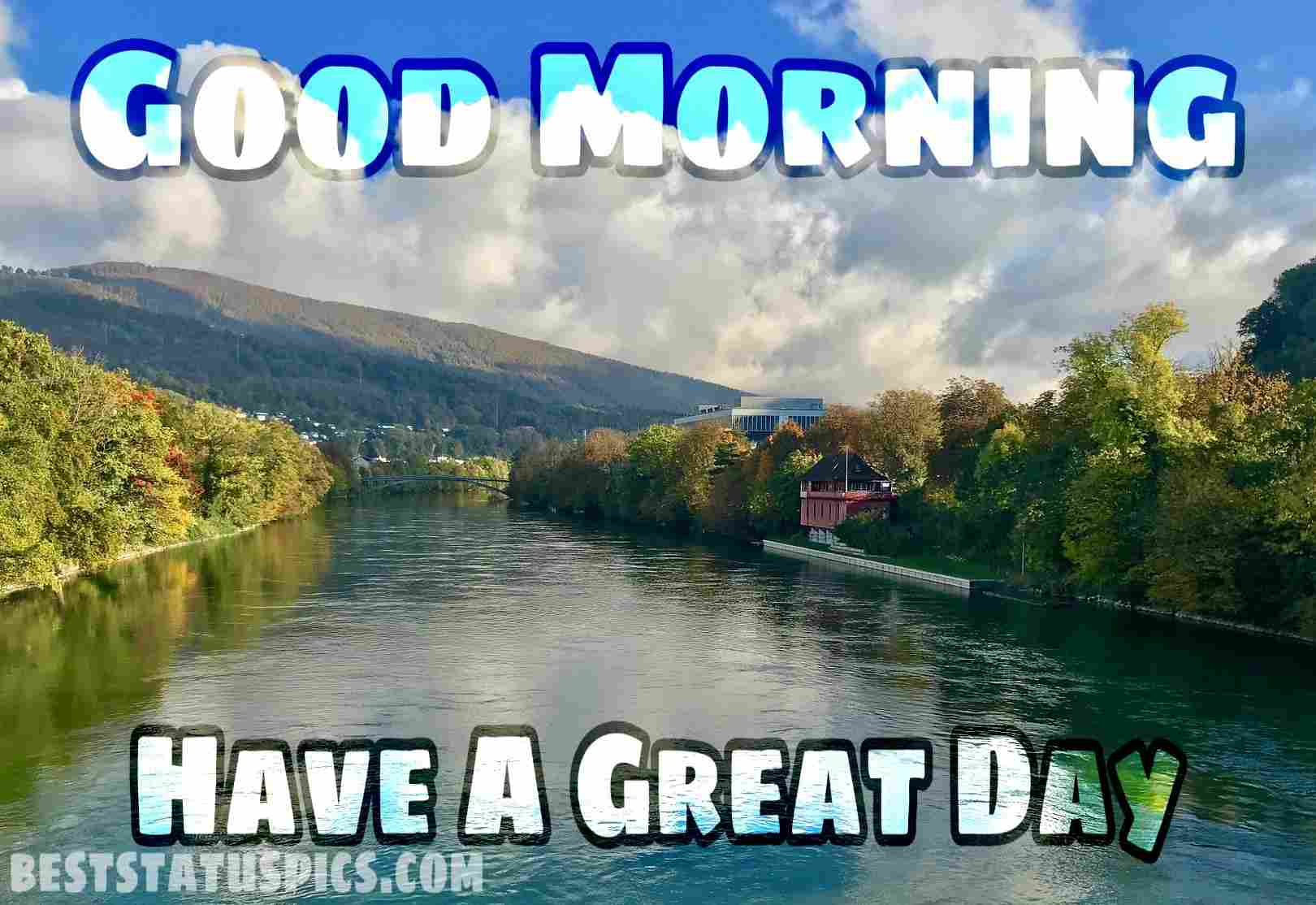 Best Good morning nature wishes with sky and river pictures HD