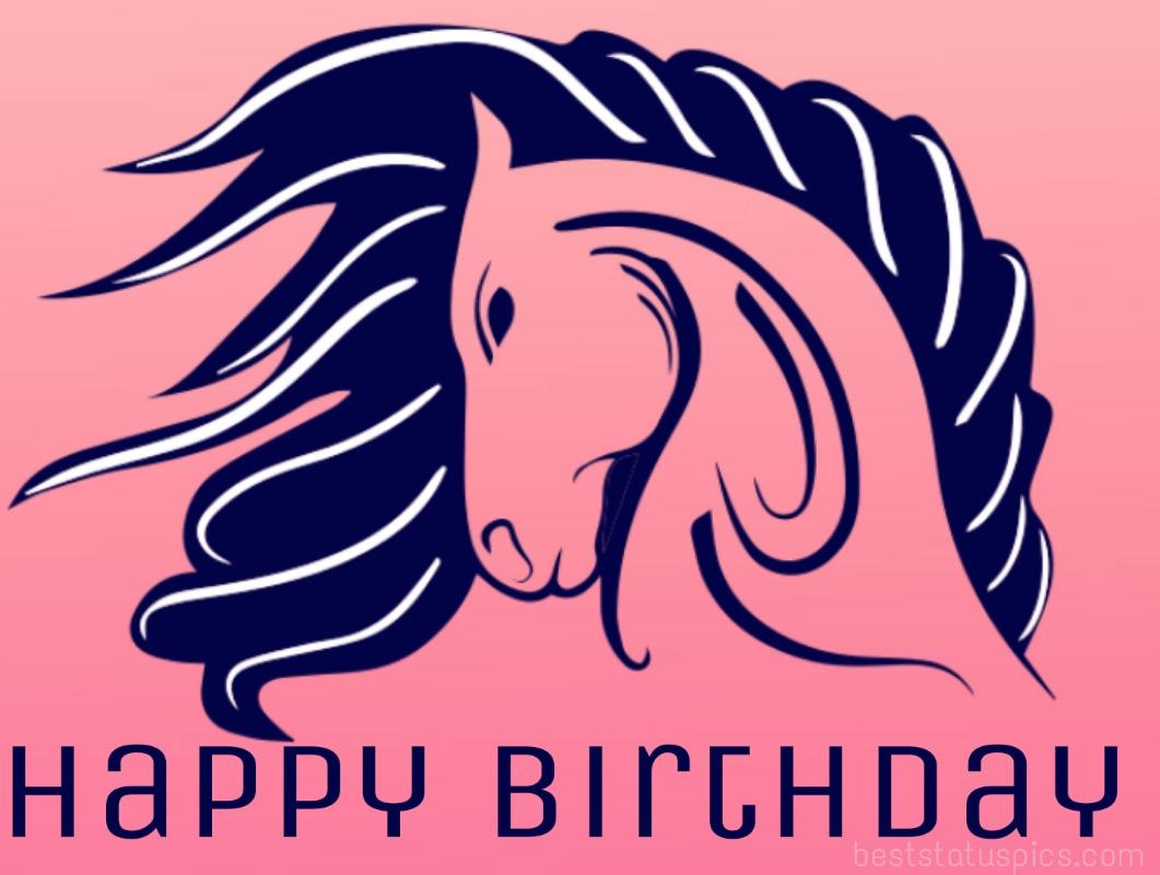 Happy birthday horse card for brother, son, cousin and niece