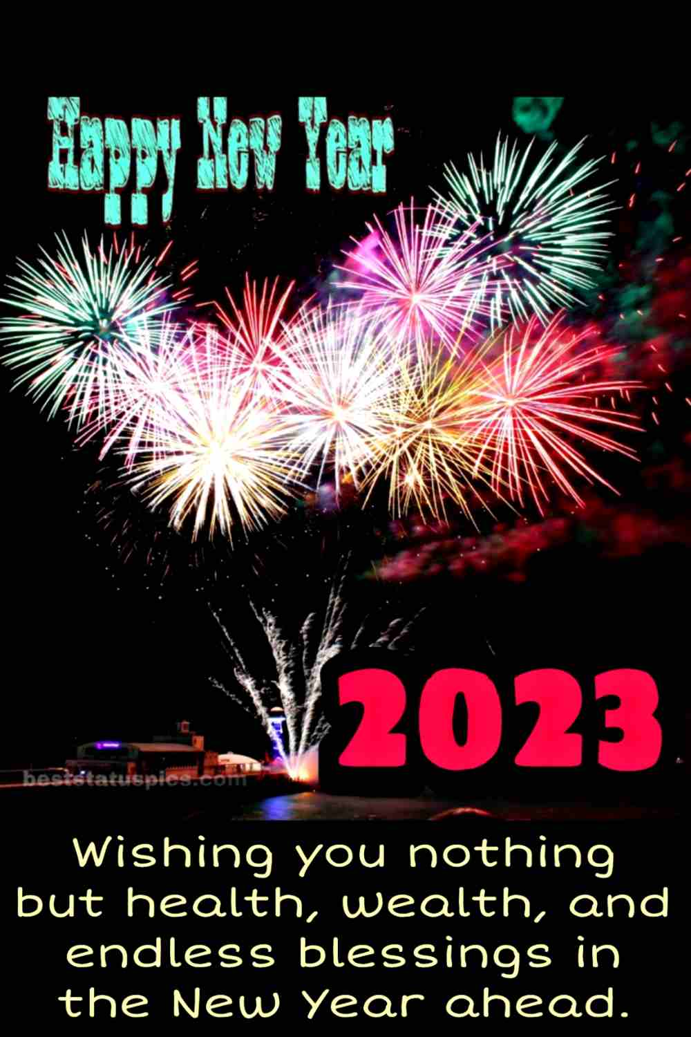 Happy new year 2023 picture HD and quote with firework