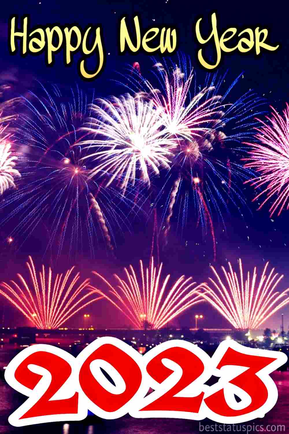 Happy new year 2023 wishes image with firework for friends