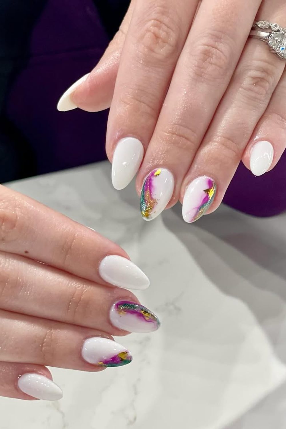 White Marble & Rainbow Swirls – A Fresh & Artsy Spring Look