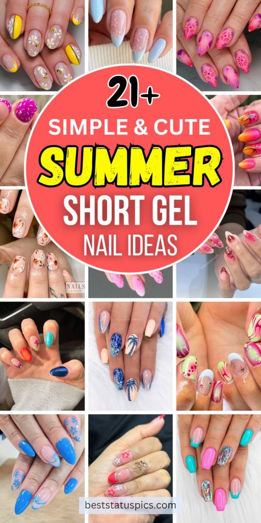 21 Cute Summer Short Gel Nail Ideas Best Status Pics Fashion 