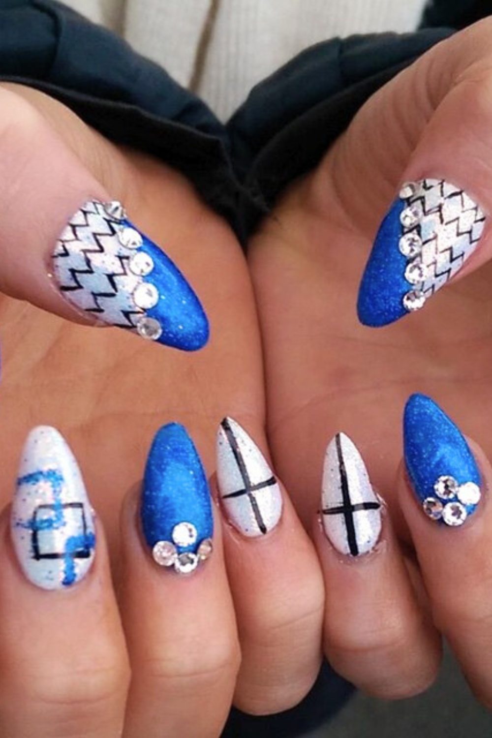 Electric Blue Pop Art - 18th Birthday Acrylic Nail Ideas