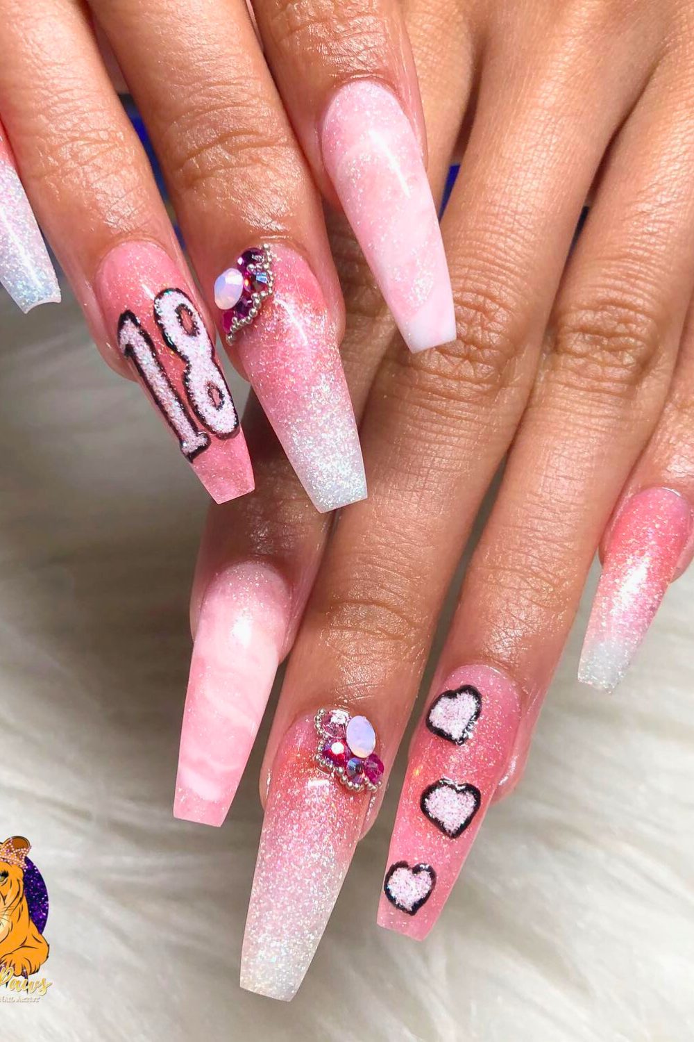 Cotton Candy Fantasy - 18th Birthday Acrylic Nail Ideas