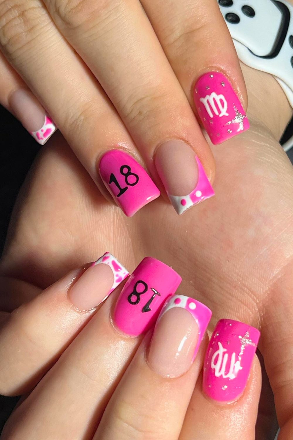 Pop Princess Pink - 18th Birthday Acrylic Nail Ideas