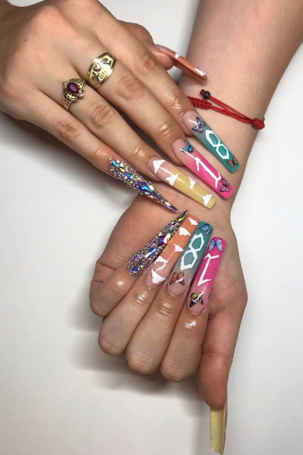 Butterfly Vibes & Birthday Icons - 18th Birthday Acrylic Nail Ideas