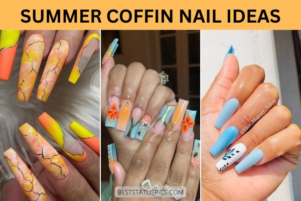 Trendy Summer Acrylic Coffin Nail Design Ideas