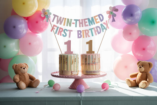 50+ Twins 1st Birthday Party Ideas with cute themes: Twice as Sweet
