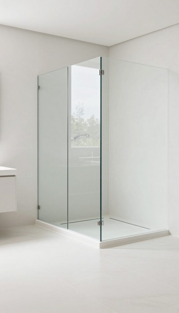 A curbless tile shower design in a modern master bathroom, showcasing seamless floor-to-shower transition with large-format tiles and natural lighting.