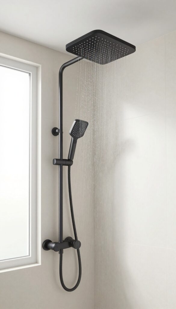 Luxurious shower with rainfall and handheld combo