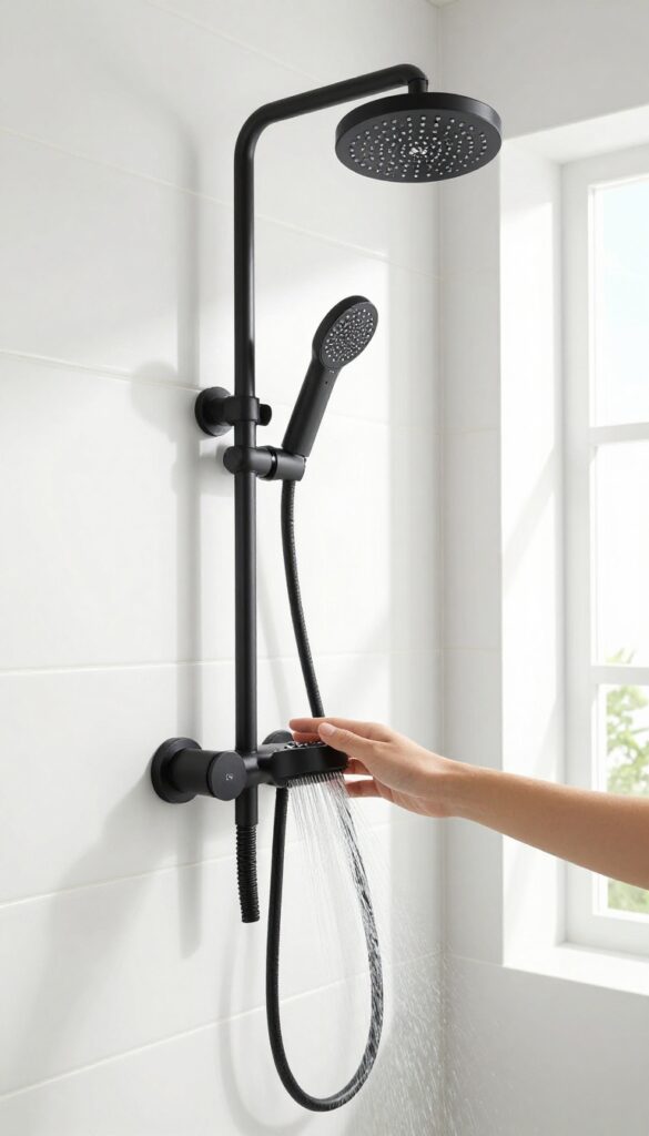Touchless shower faucet with hand waving to activate water flow