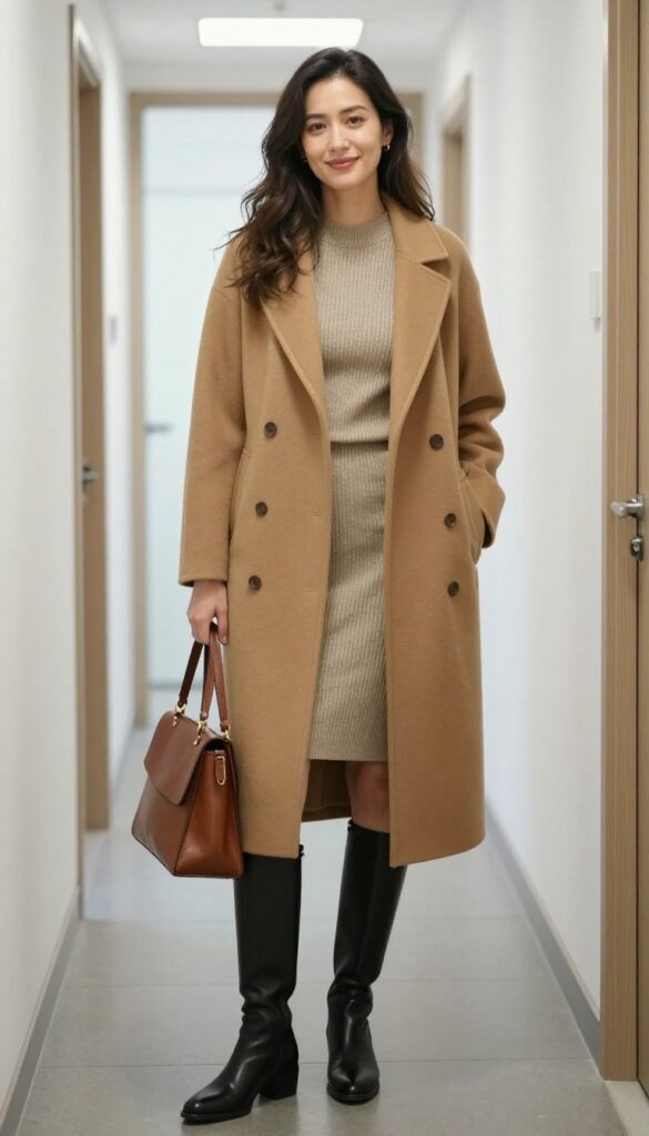 5. Sweater Dress + Knee-High Boots