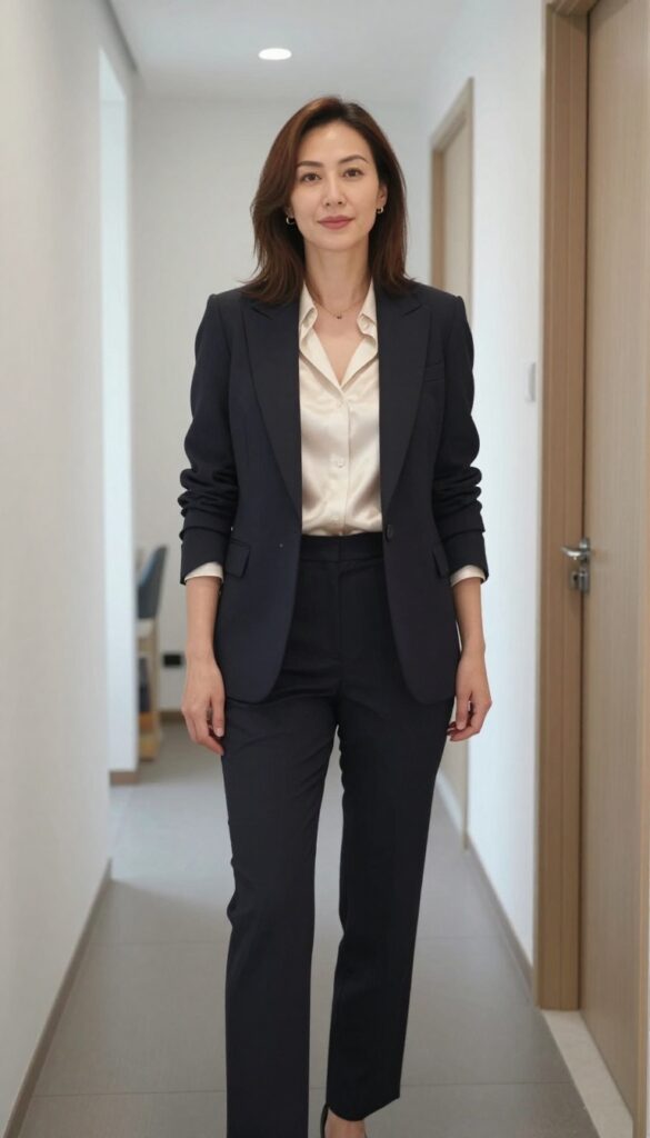 1. The Classic Blazer and Silk Shell