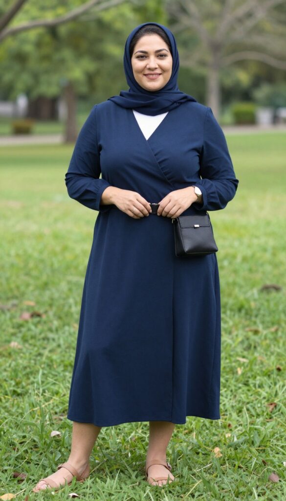 8. Wrap Dress + Belt Bag + Sandals