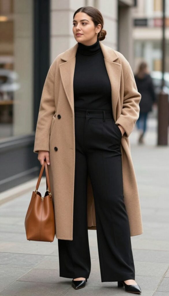 13. Belted Coat with Wide-Leg Pants