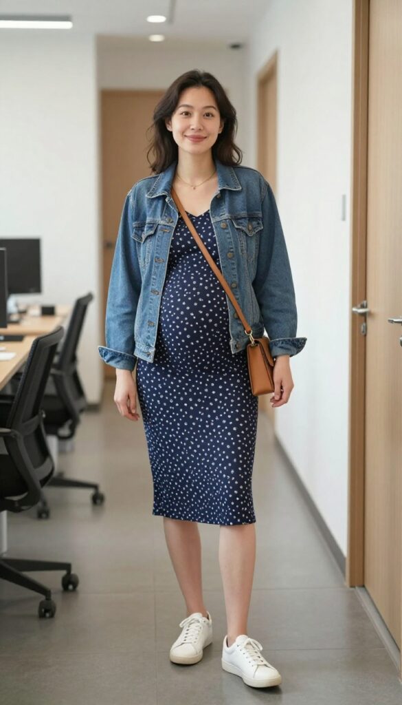 12. Shift Dress with a Denim Jacket