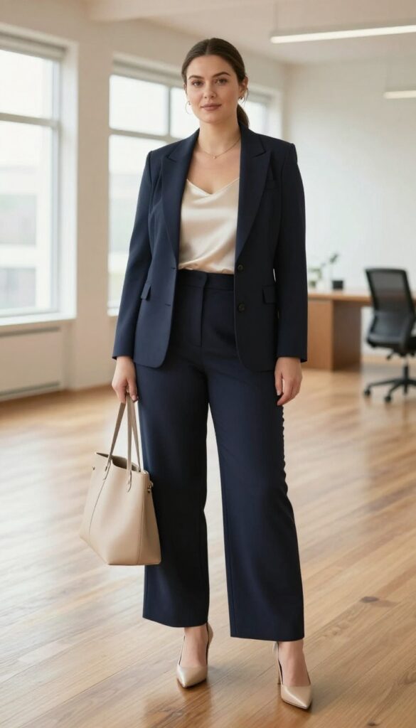 1. Tailored Blazer + Wide-Leg Trousers