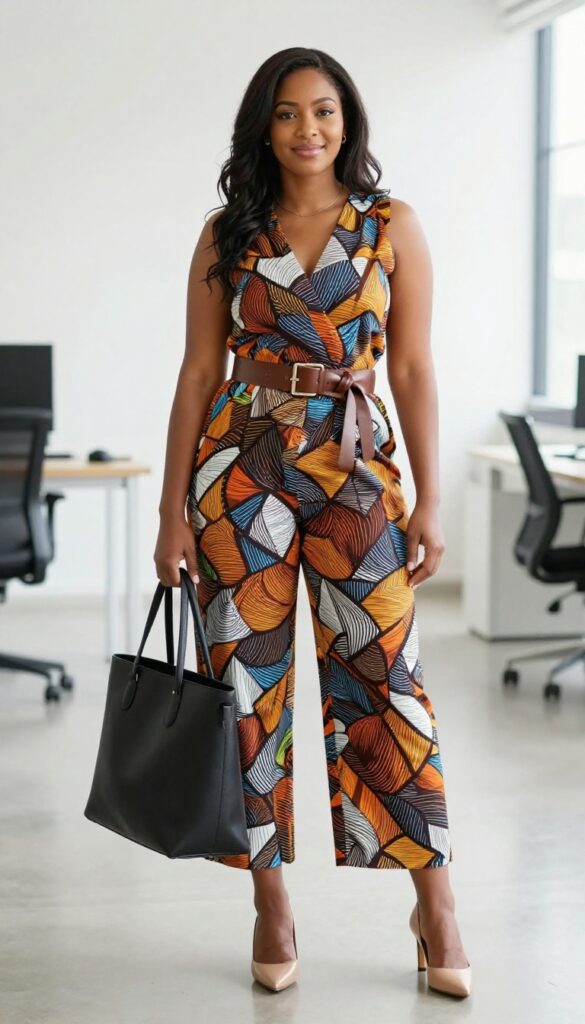 6. Ankara Jumpsuit with a Belt