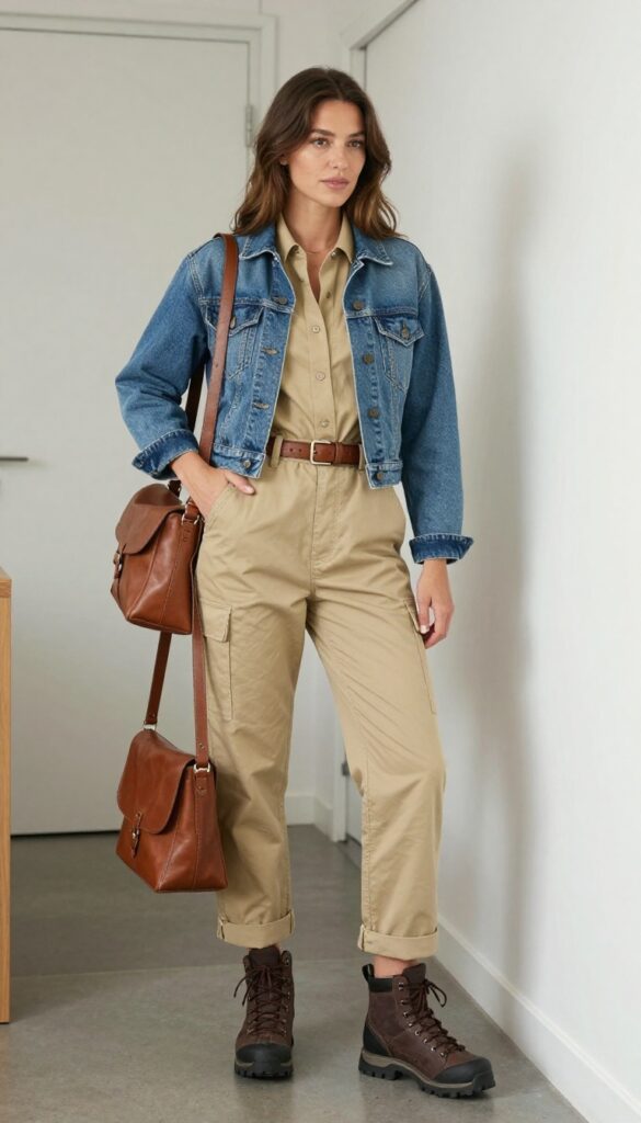10. Hiking-Inspired Boots with a Jumpsuit
