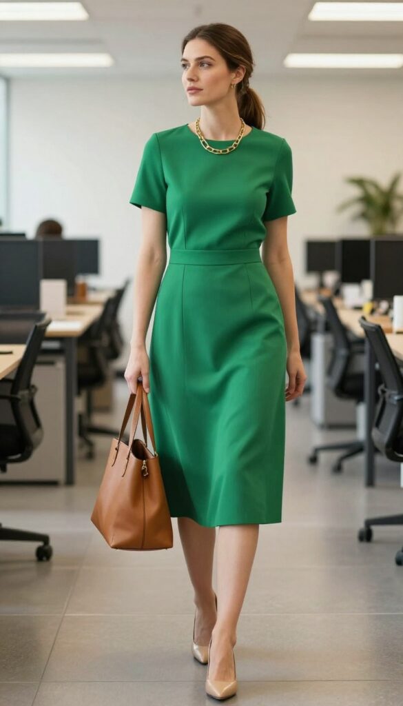 6. The A-Line Dress with a Statement Necklace