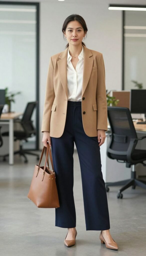 1. The Power Blazer with Wide-Leg Trousers