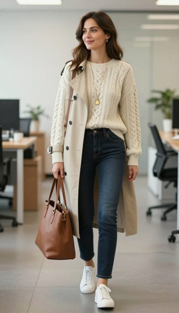5. The Dark Wash Jeans and Sweater Set