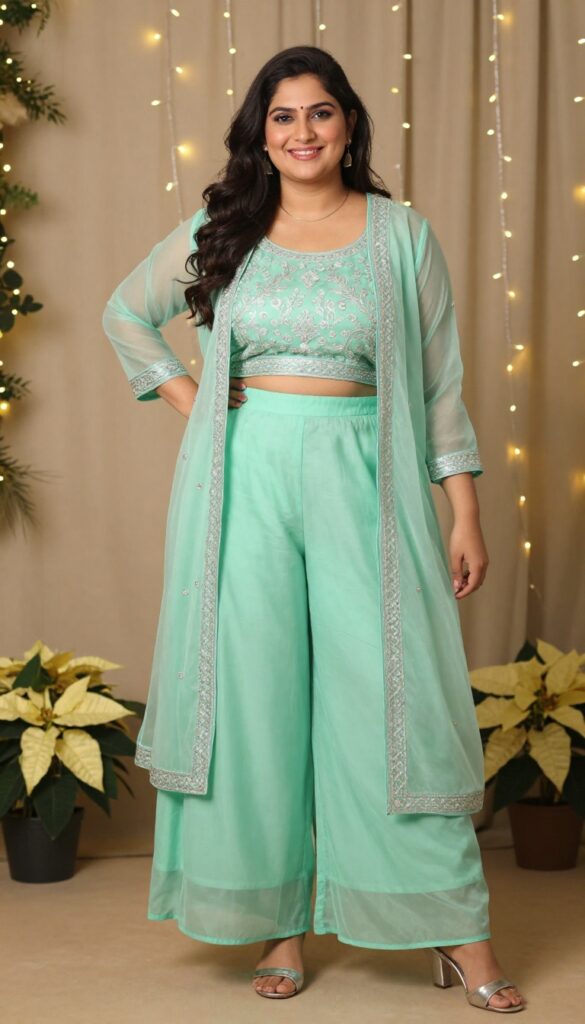 3. Sharara Set with Crop Top