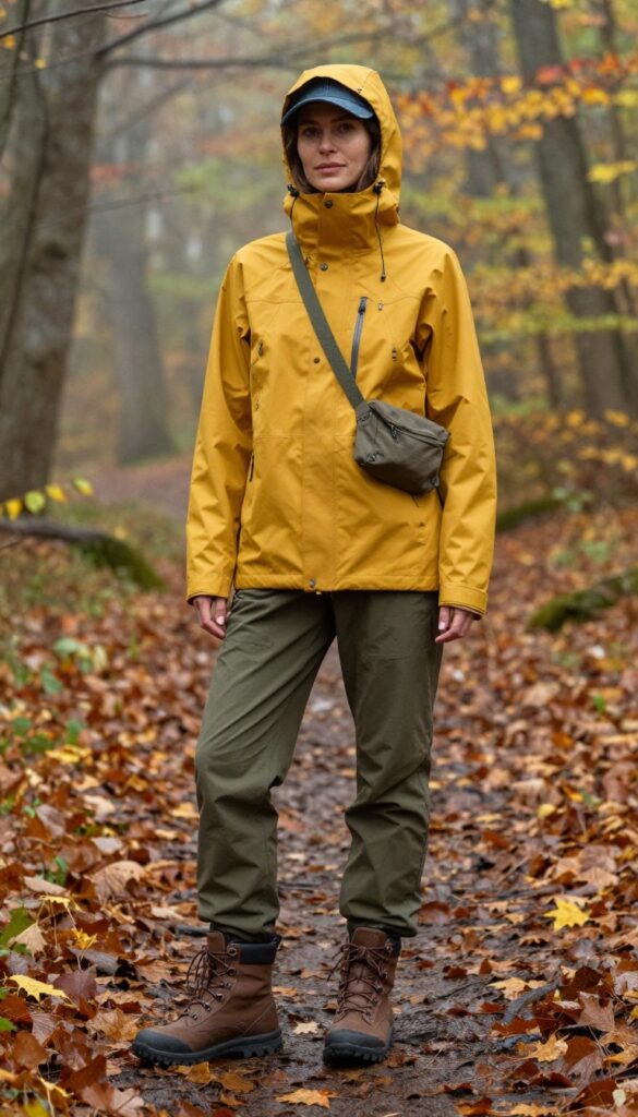 9. Rain Jacket with Wide-Leg Pants