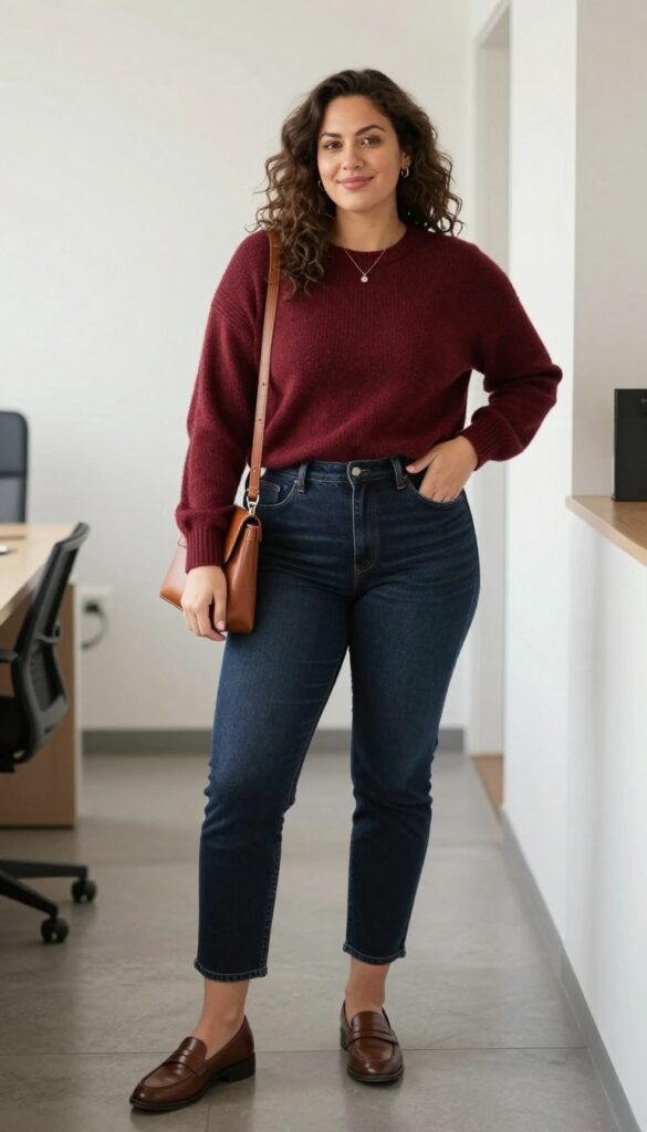 6. Straight-Leg Jeans and a Cashmere Sweater