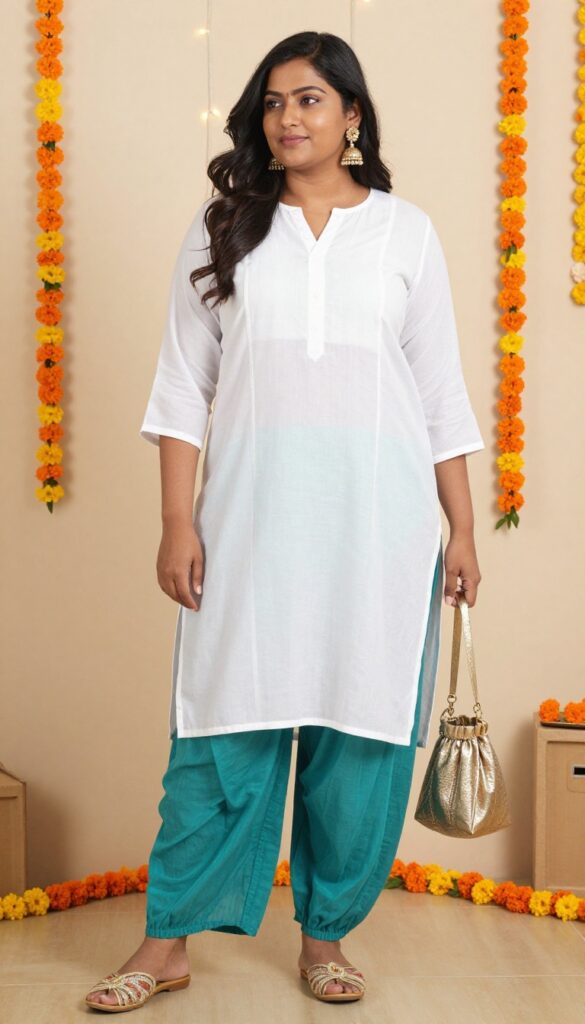 7. Dhoti Pants with Long Kurta