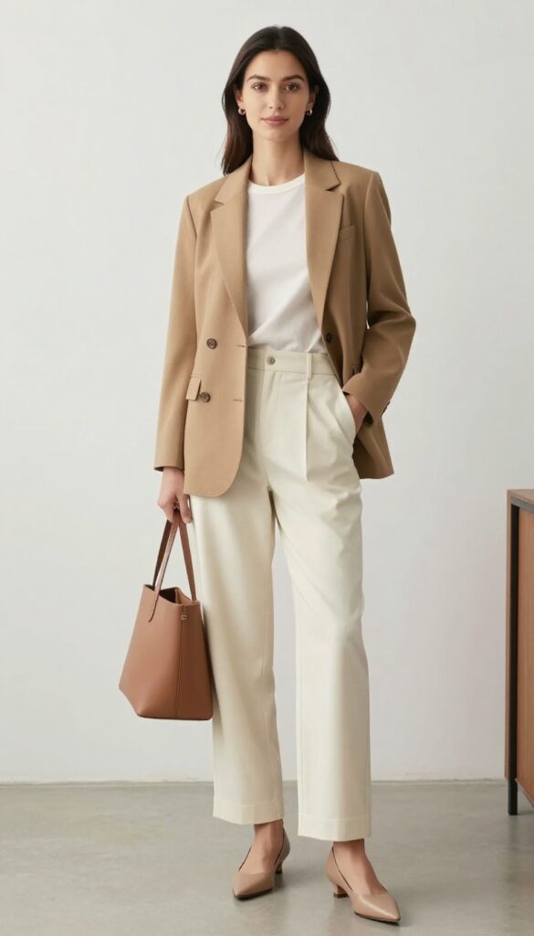 1. The Power Blazer with Wide-Leg Trousers