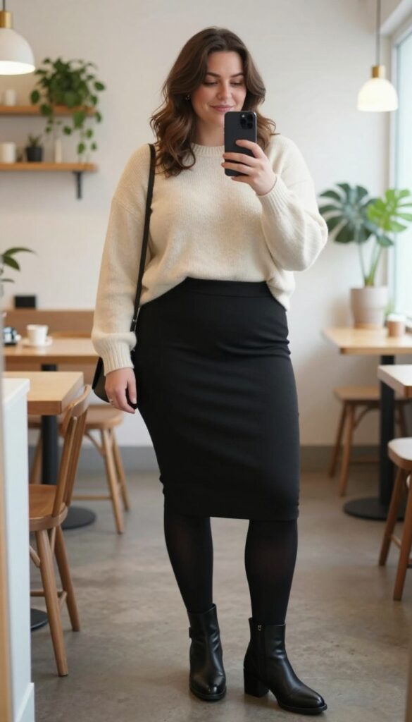 7. Pencil Skirt and a Soft Sweater