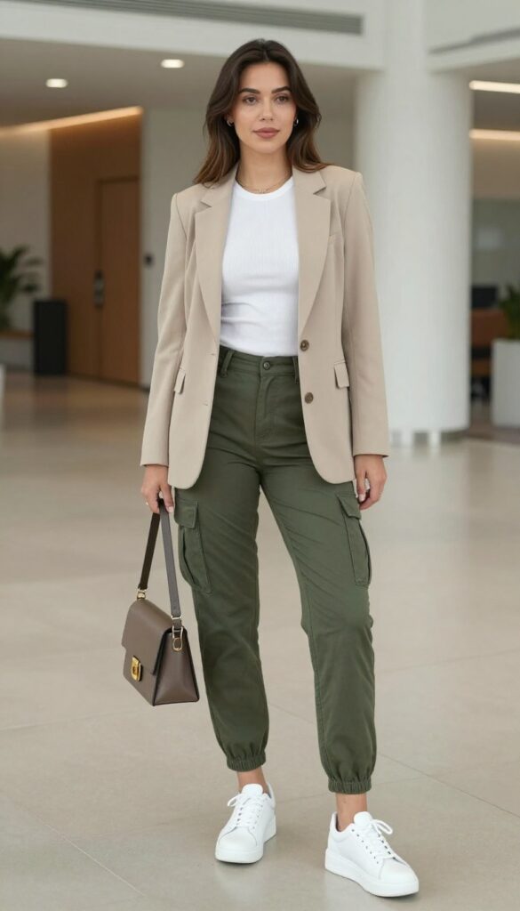 10. Sneakers + Cargo Pants + Fitted Top
