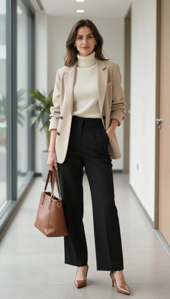 5. The Wide-Leg Pant + Fitted Top Balance