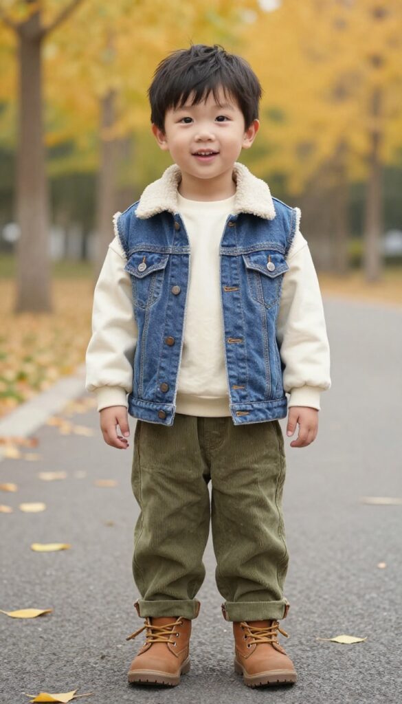 7. Sherpa-Lined Jacket and Corduroy Overalls