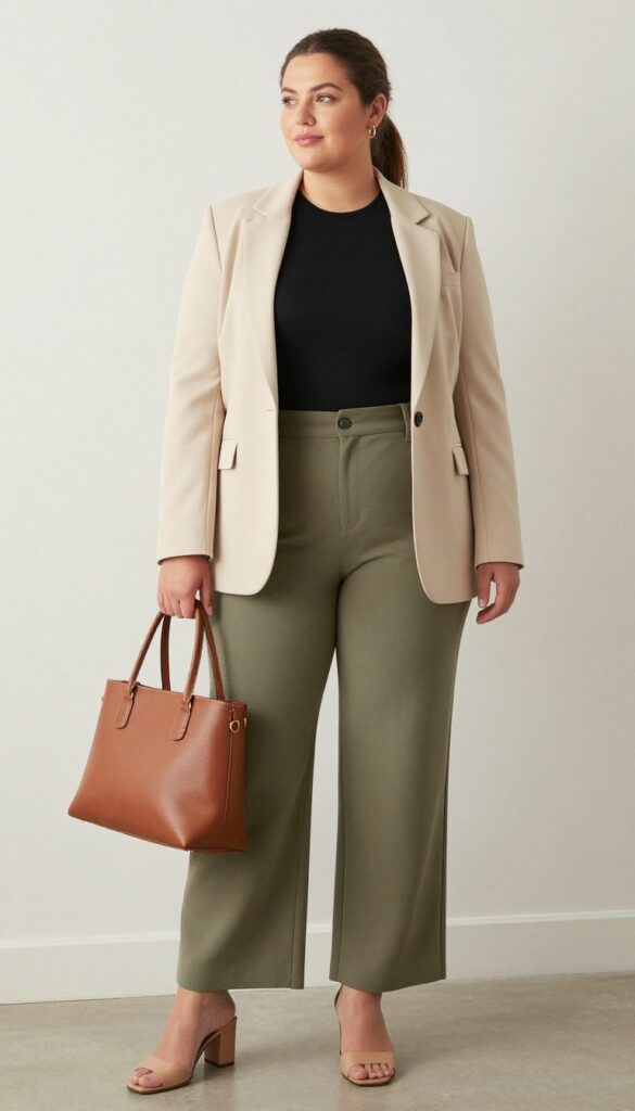 1. Wide-Leg Trousers with a Fitted Top
