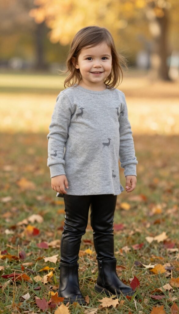 5. Tunic Top with Faux Leather Leggings
