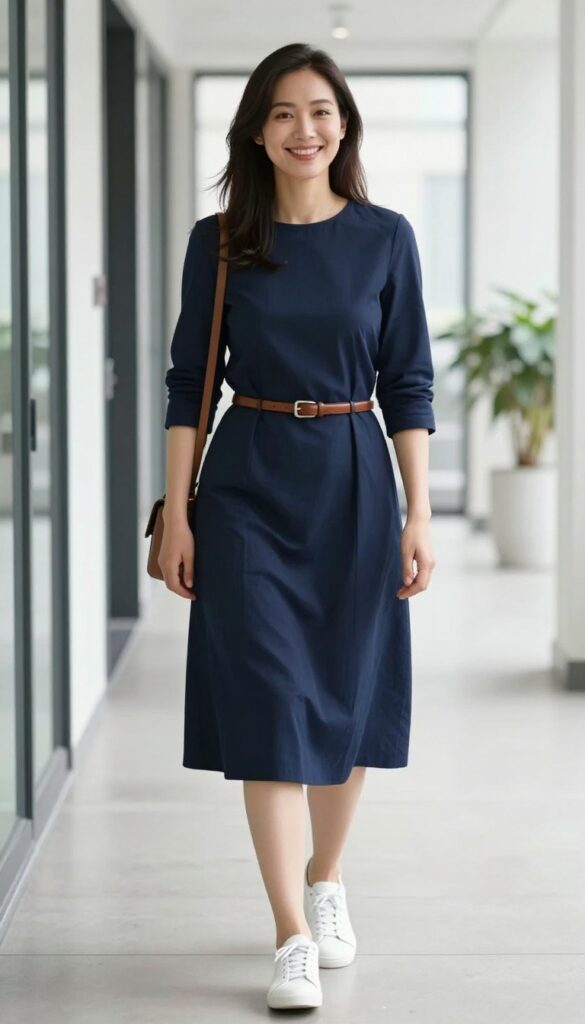 1. The Polished Midi Dress with a Belt