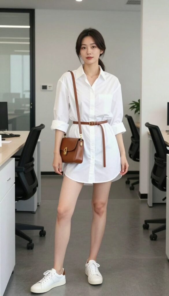 9. The Button-Down Shirt Dress with Belt