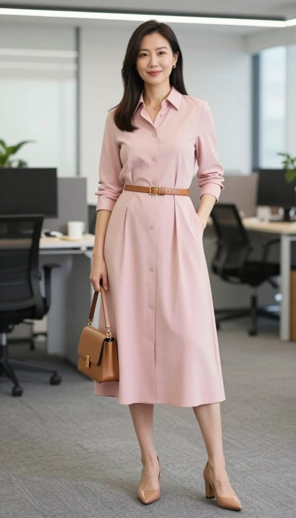3. The Midi Shirt Dress with a Belt