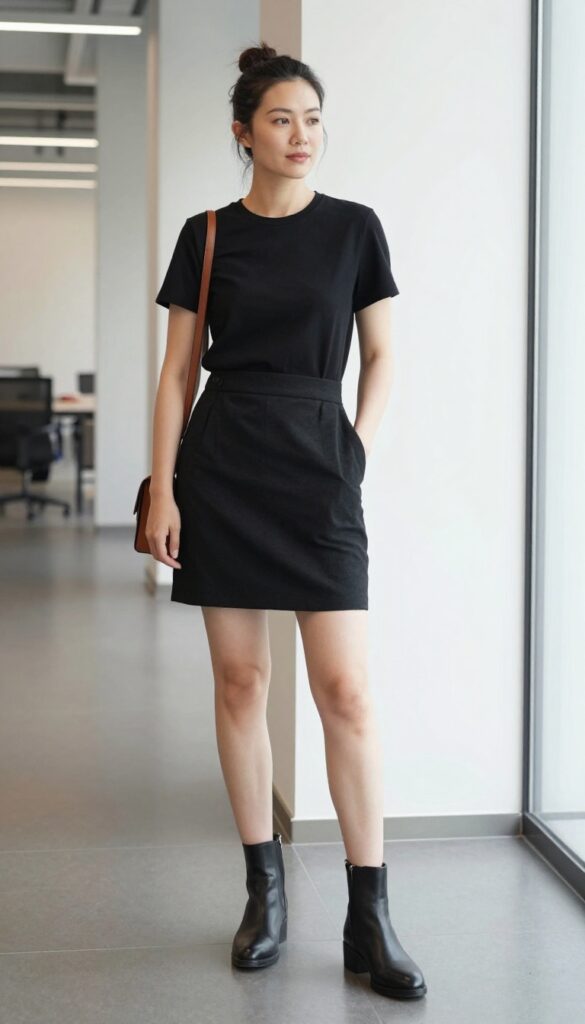 4. A Blazer Over a T-Shirt Dress
