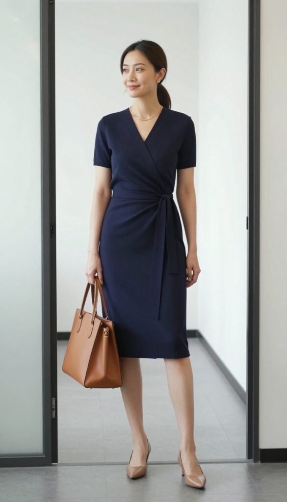 10. The Wrap Dress with Minimal Accessories