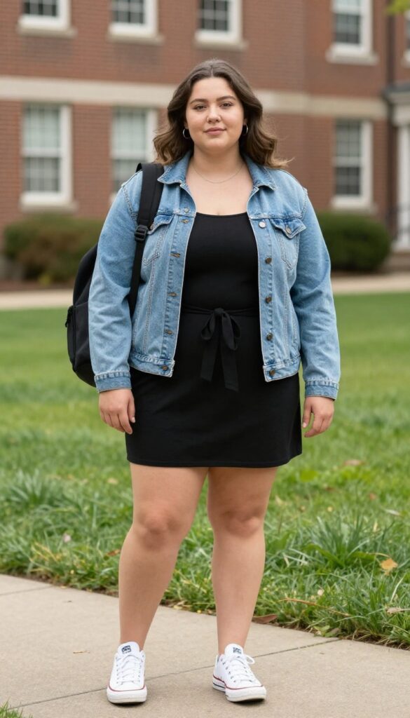 4. Denim Jacket and Dungaree Dress