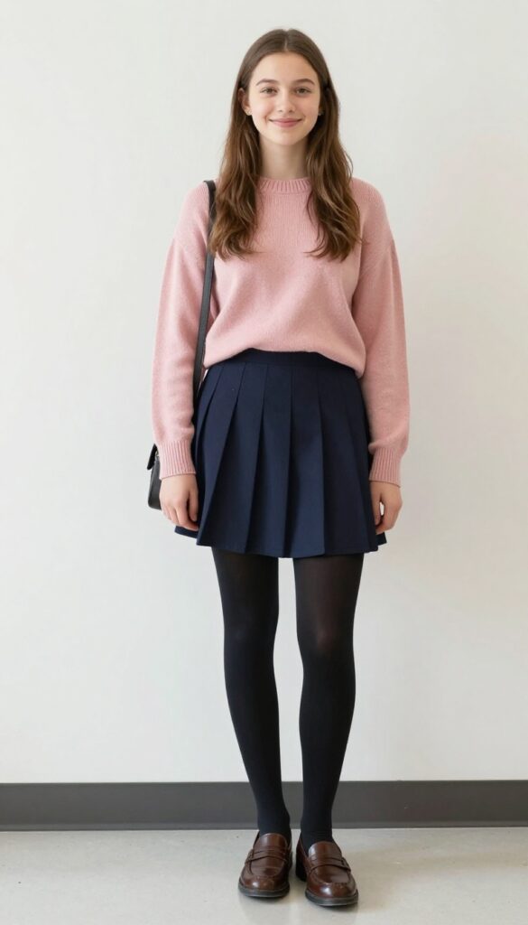 5. The Sweater and Pleated Skirt Duo