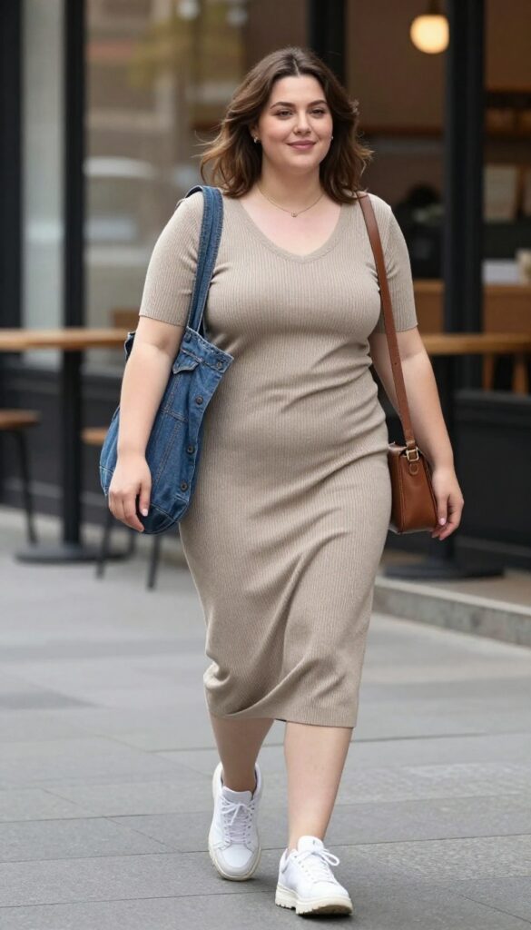 1. The Cozy Knit Dress + Chunky Sneakers