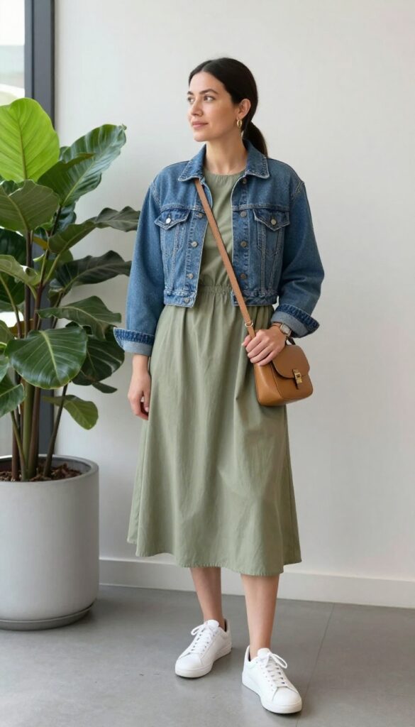 12. The Denim Jacket & Midi Dress