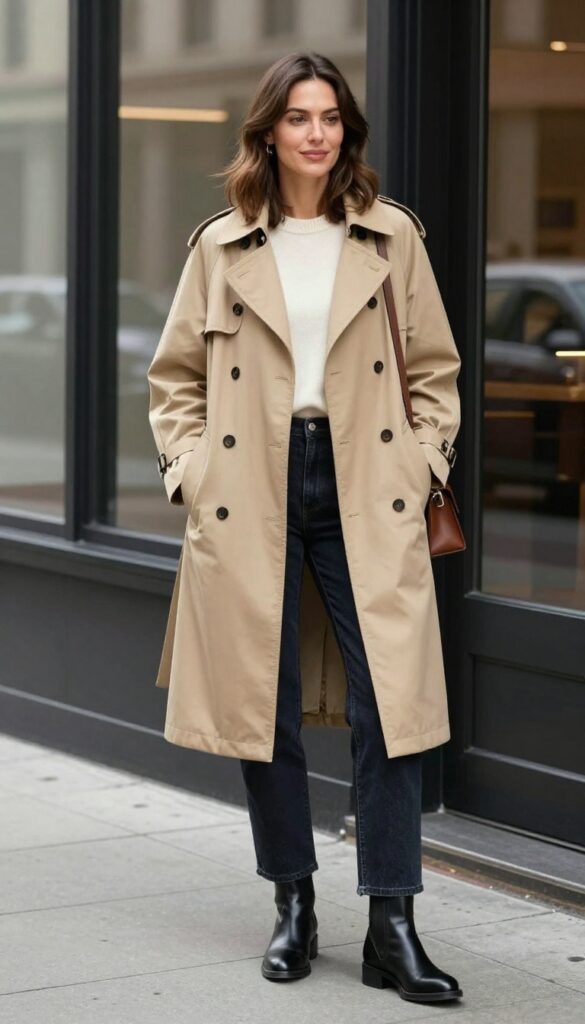 8. The Trench Coat and Jeans
