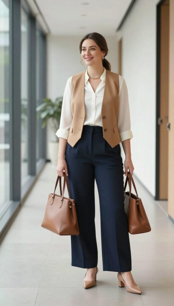 13. Vest + Blouse + Trousers