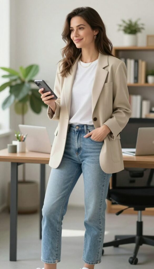 6. The Relaxed Blazer and Tee